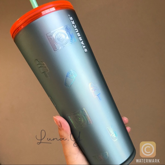 Starbucks Back to School Holographic Icon Toss Blue Soft Touch Venti Tumbler Cup - Picture 11 of 11